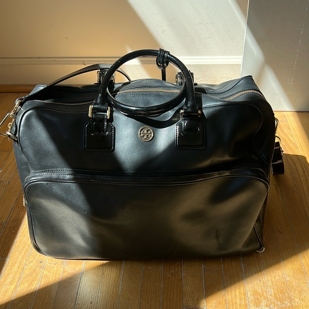 Tory Burch carry on duffle bag black